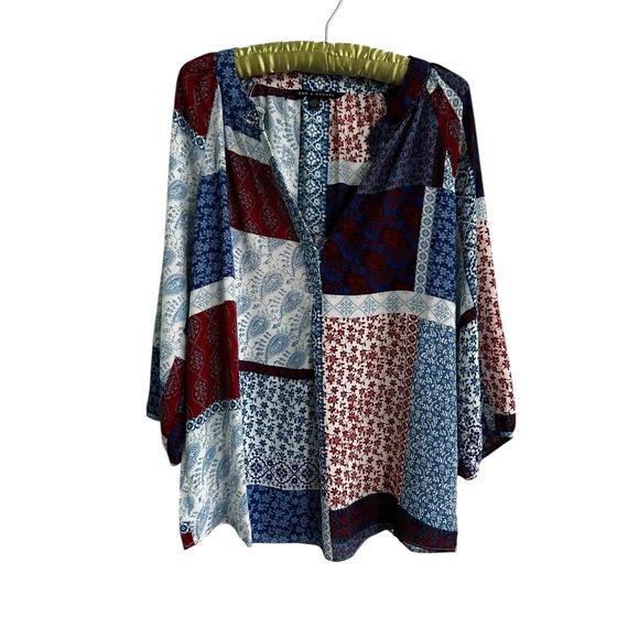 Zac & Rachel Tops - Zac & Rachel Patchwork Blouse Paisley Floral Print Bohemian Top S/C